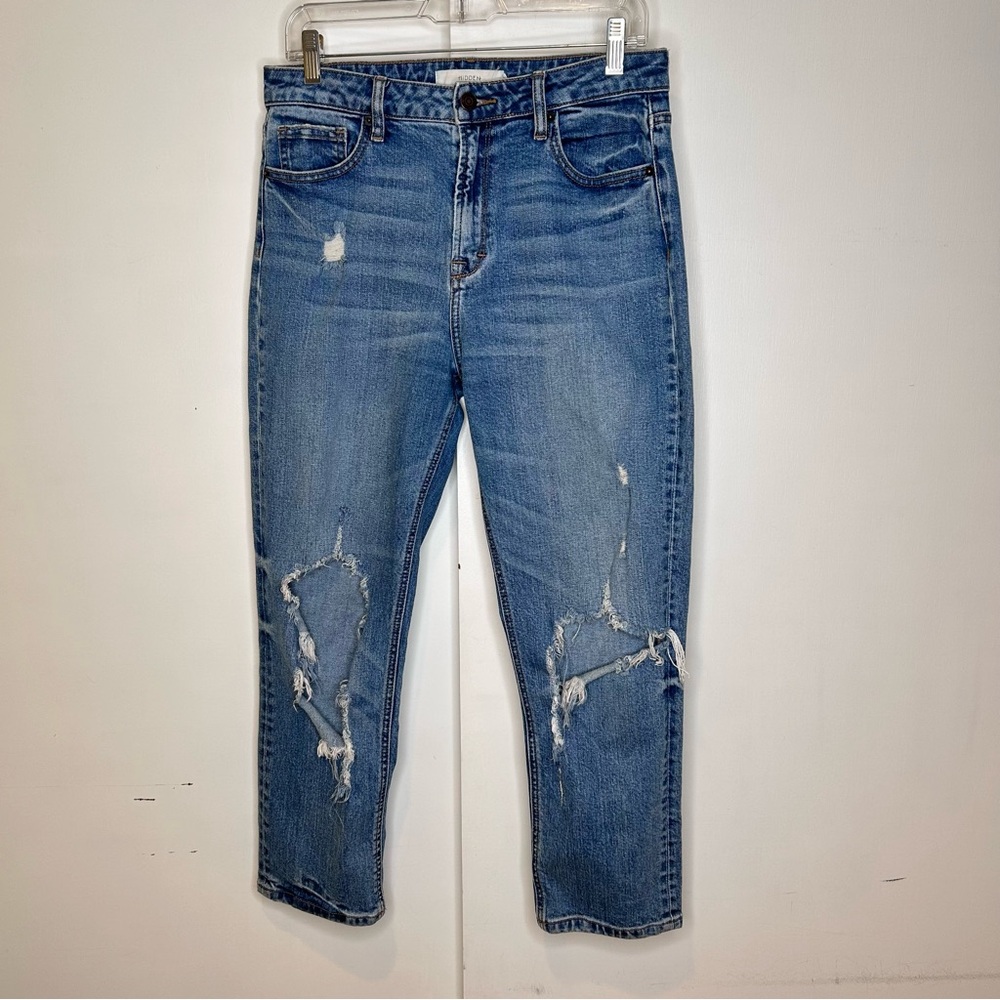 Hidden Deconstructed Cropped Boyfriend Jeans